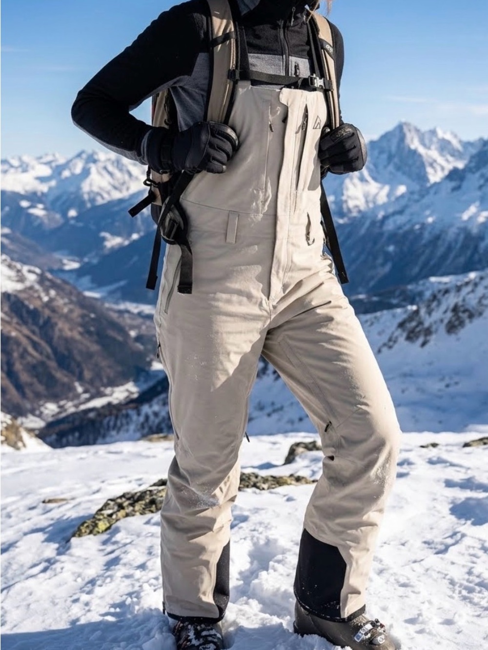 Ripzone Men's Large Tan Daybreak Insulated Ski Snowboard Bib Pants 1754